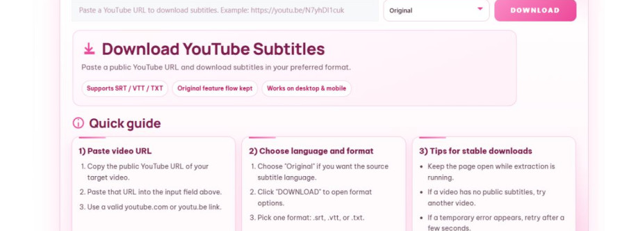 Downsub YouTube Tai Subtitle Cover Image